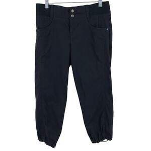 Title Nine Capri Pants Women's Size 10 Black Solid Stretch Tapered Leg Mid Rise